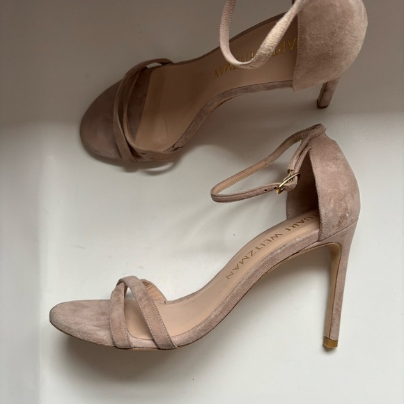 Stuart Weitzman Nunakedstraight Suede Sandal Sz 9 - Picture 4 of 9